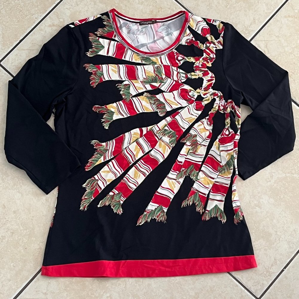 J MCLAUGHLIN Signature Tee Catalina Cloth Top 3/4 Sleeves - M